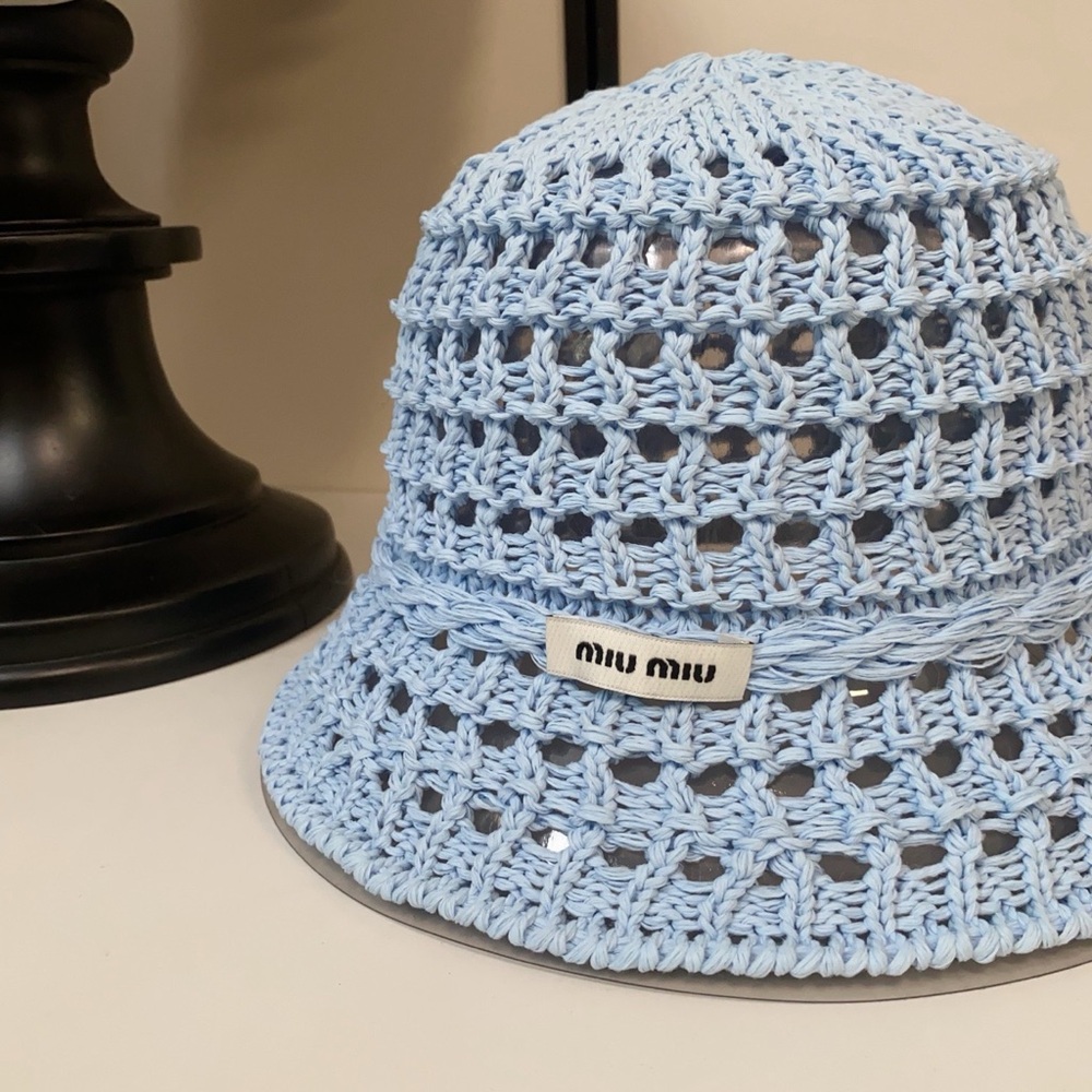 Miu Miu Baby Blue Crochet Bucket Hat - Kids - Picture 4 of 6